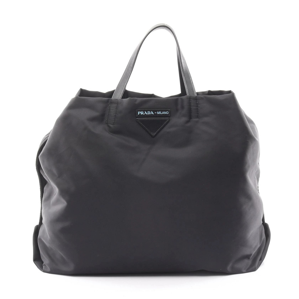 Prada TESSUTO Tote Bag Leather Black